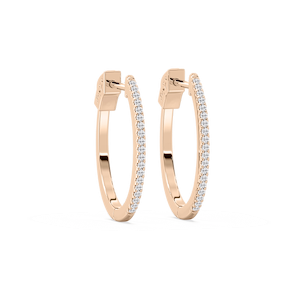 1/6 ctw Round Lab Grown Diamond Petite Hinged Hoop Earrings