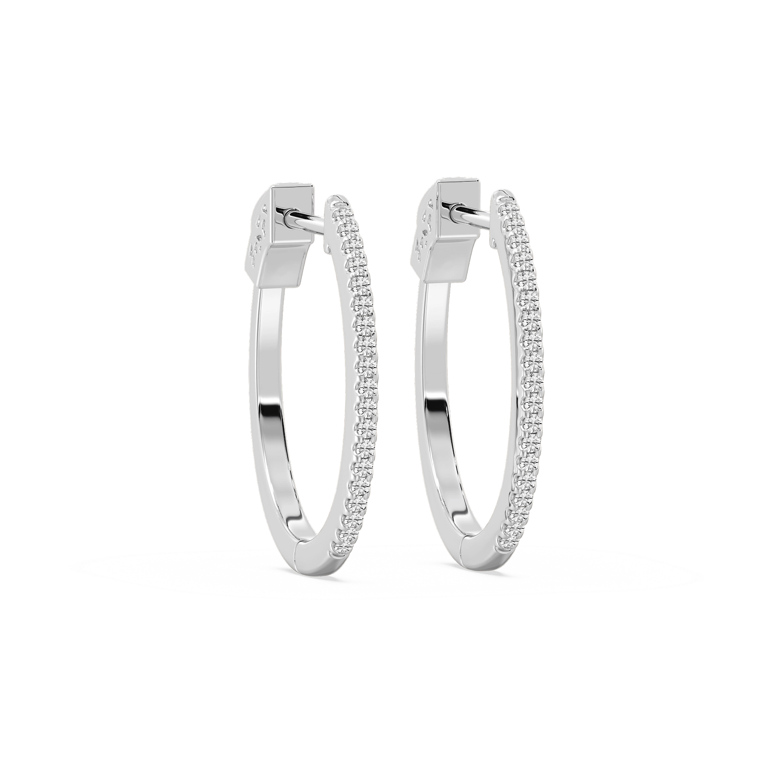 1/6 ctw Round Lab Grown Diamond Petite Hinged Hoop Earrings