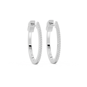 1/6 ctw Round Lab Grown Diamond Petite Hinged Hoop Earrings