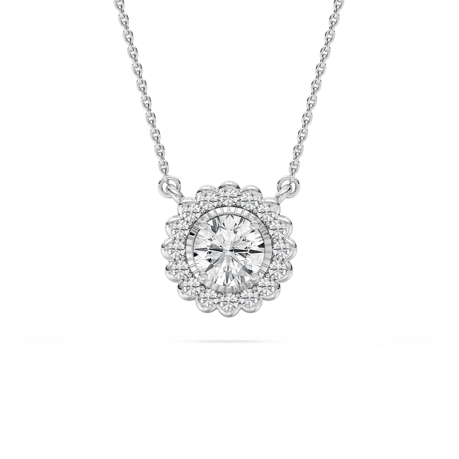 Petite Round Drop Necklace in Rose Gold