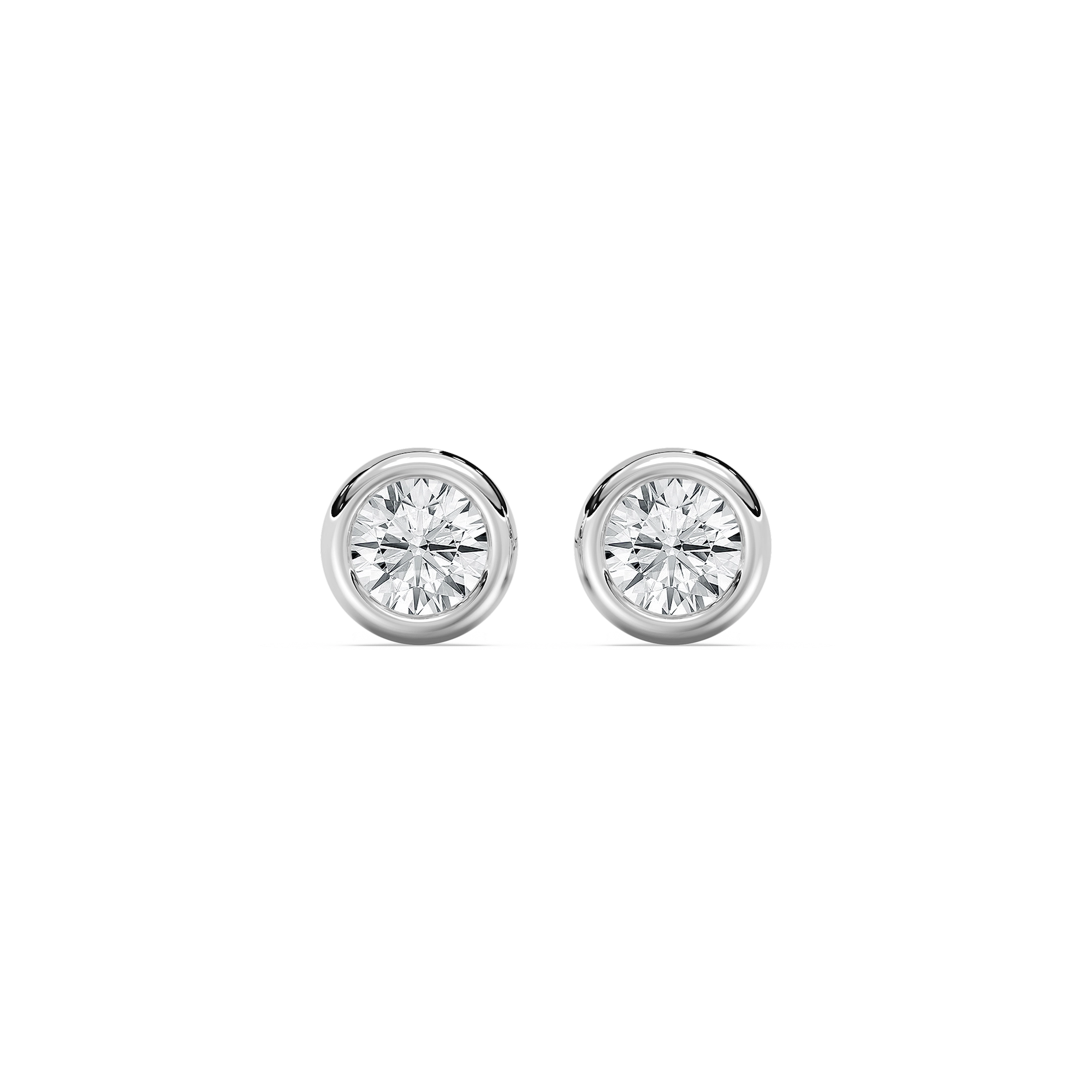 Lab-Grown Diamond Bezel Stud Earrings in 14K yellow gold | bezel studs round cut diamonds yellow gold