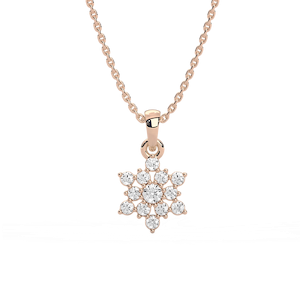 1/4 ctw Round Lab Grown Diamond Petite Snowflake Pendant  - 18 Inches