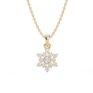 1/4 ctw Round Lab Grown Diamond Petite Snowflake Pendant  - 18 Inches