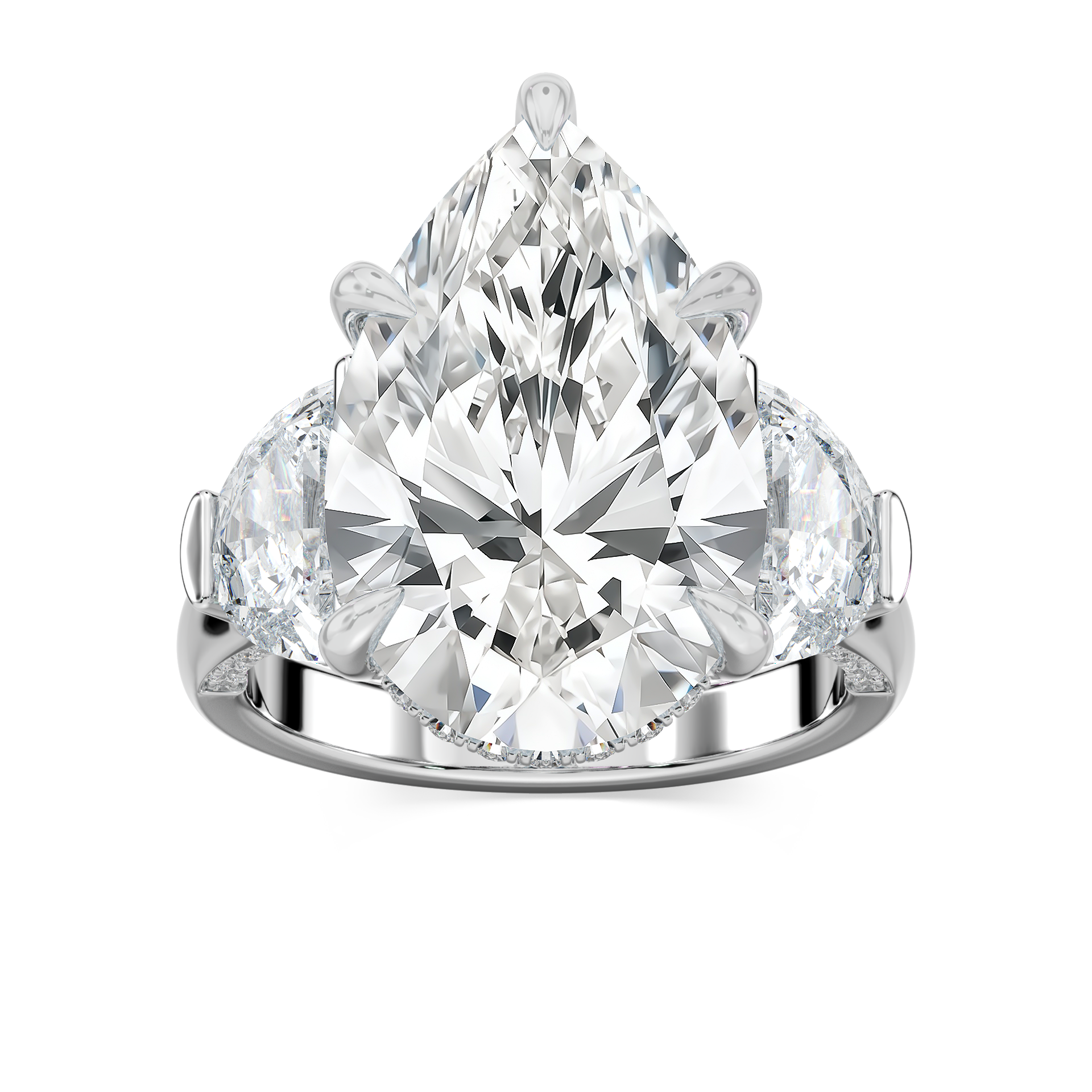 Poppy 13 ½ ctw Pear Lab Grown Diamond Hidden Halo Engagement Ring - Signature Collection