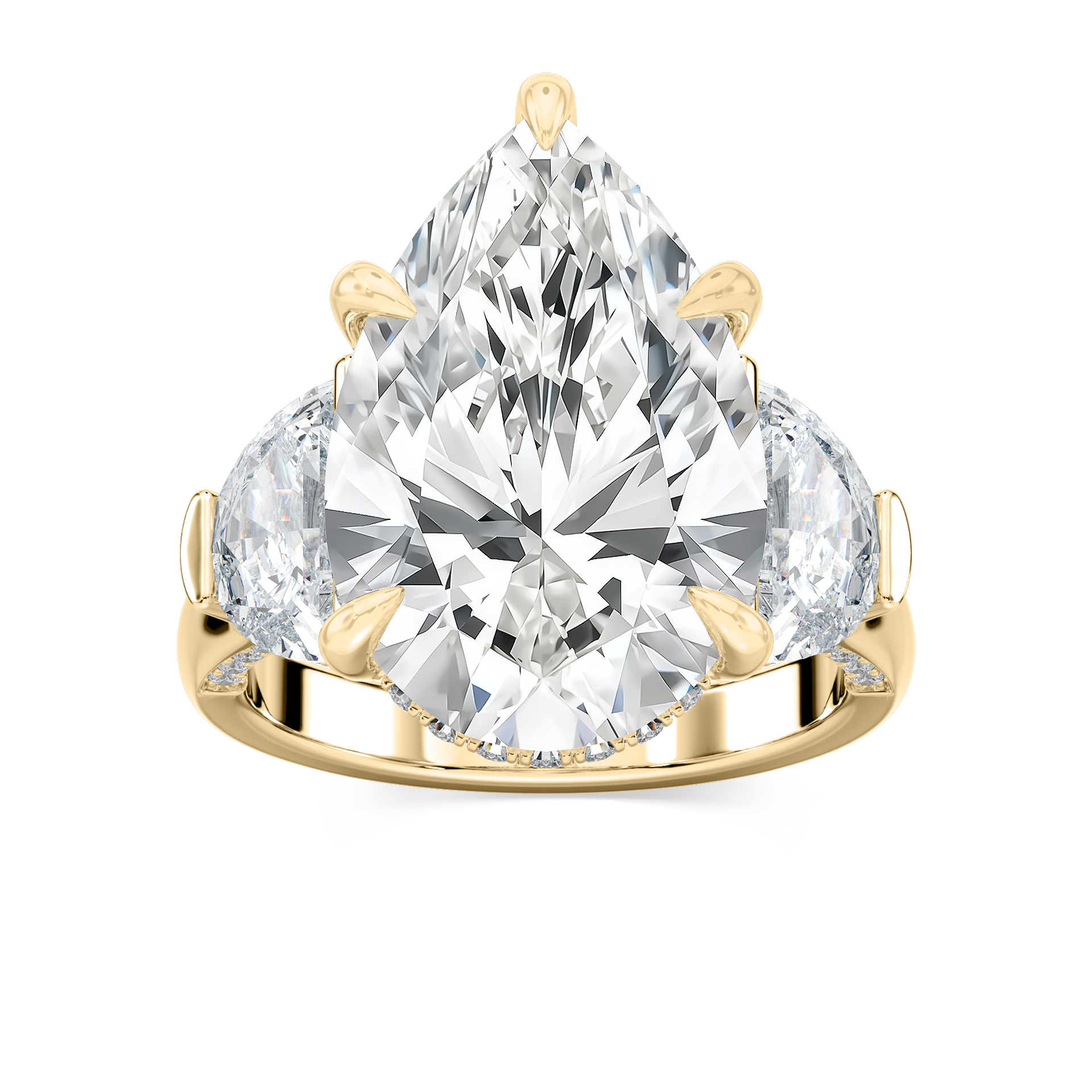 Poppy 13 ½ ctw Pear Lab Grown Diamond Hidden Halo Engagement Ring - Signature Collection