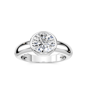 Primrose Round Lab Grown Diamond Bezel Solitaire Engagement Ring