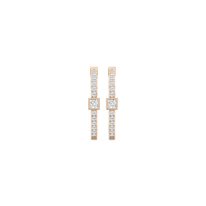 1 ctw Princess and Round Lab Grown Diamond Petite Hoop Earrings