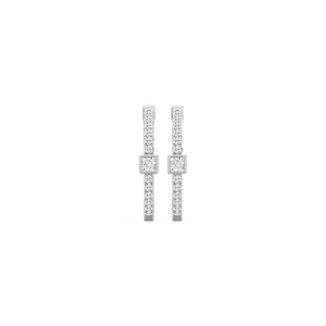 1 ctw Princess and Round Lab Grown Diamond Petite Hoop Earrings