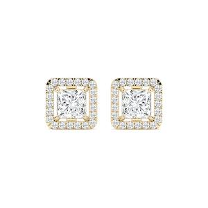 2 ⅓ ctw Princess Lab Grown Diamond Halo Stud Earrings