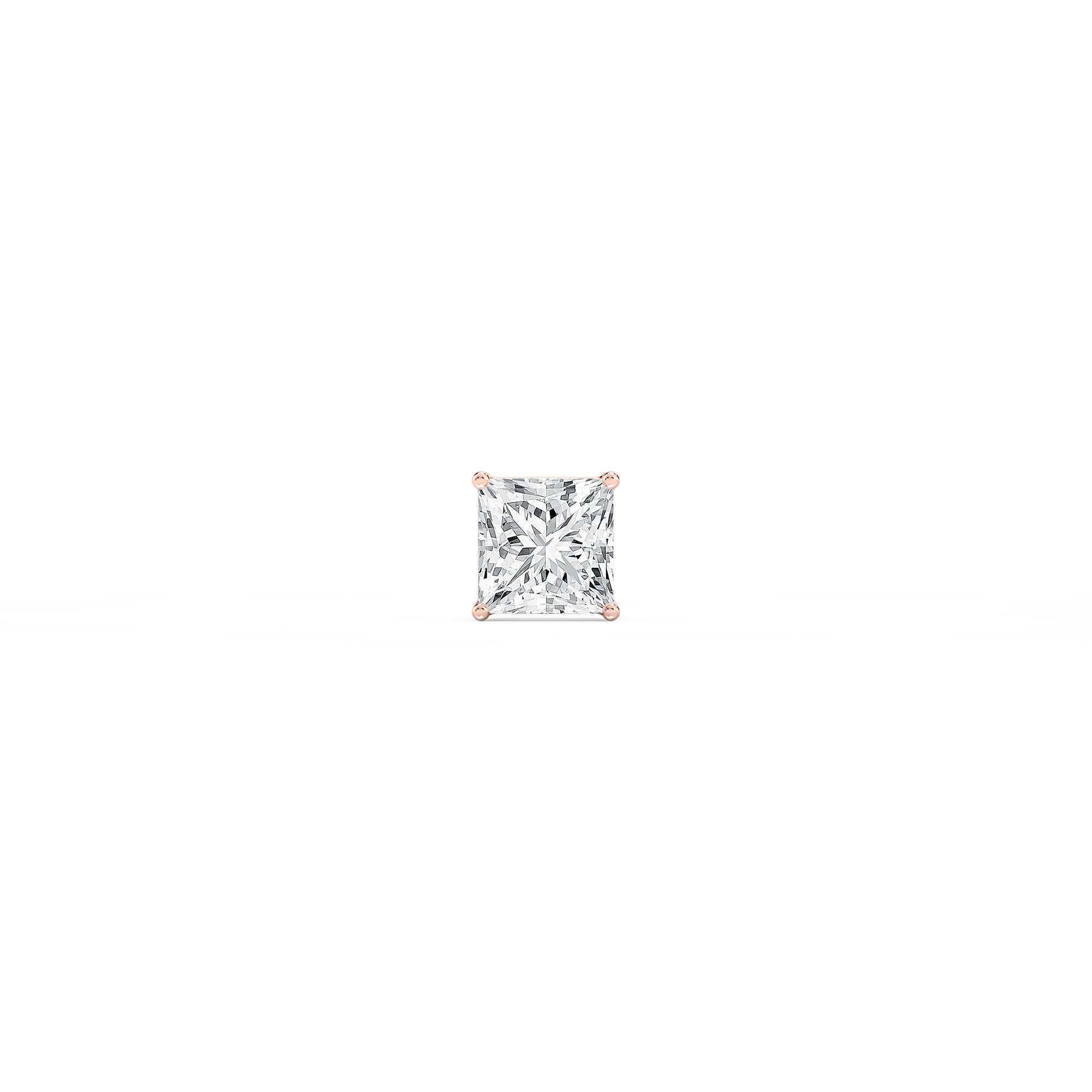 Princess Lab Grown Diamond 4-Prong Basket Single Stud Earring