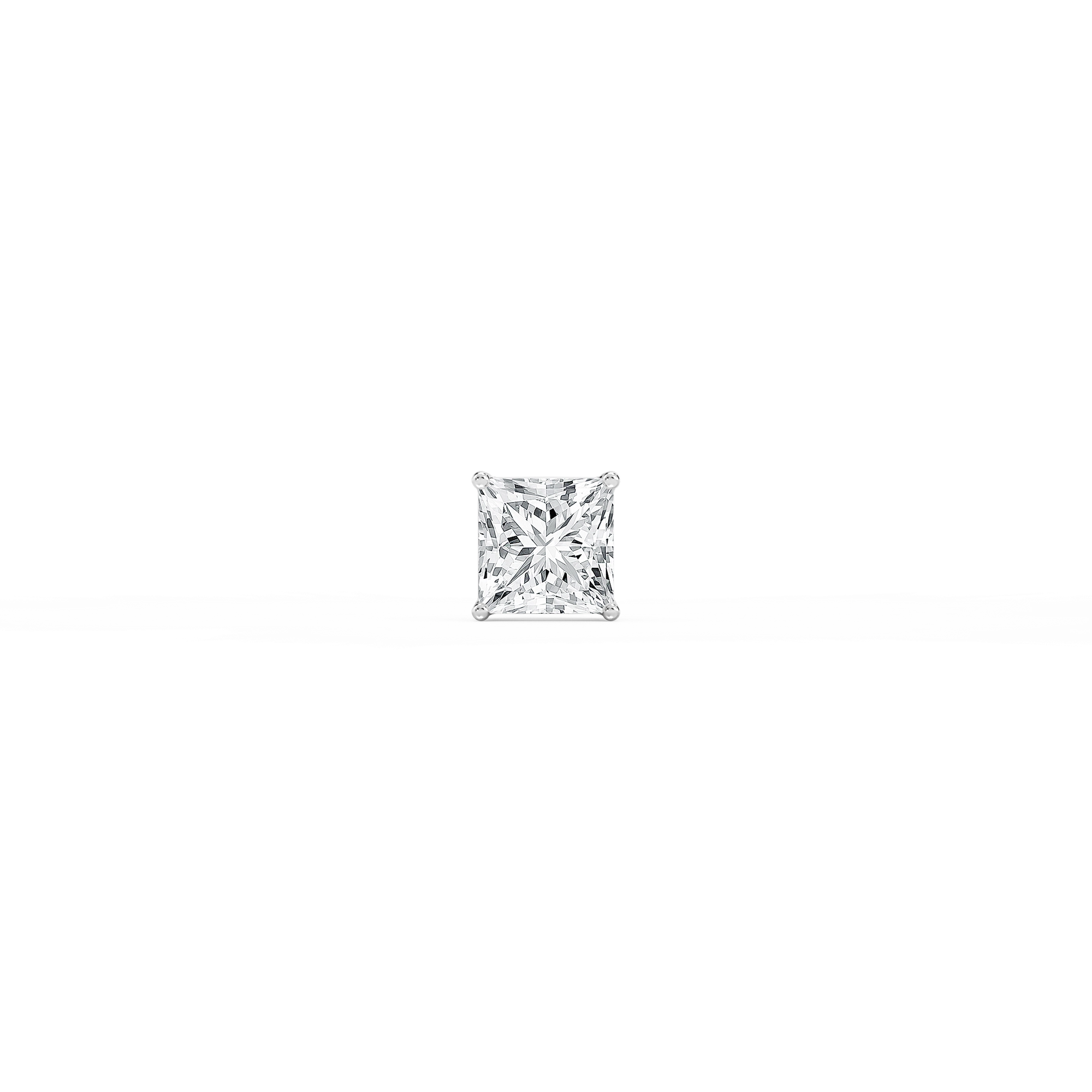 Princess Lab Grown Diamond 4-Prong Basket Single Stud Earring