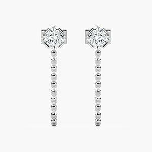 3/4 ctw Round and Princess Lab Grown Diamond Connected Chain Earrings