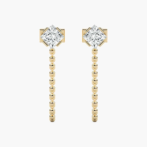 3/4 ctw Round and Princess Lab Grown Diamond Connected Chain Earrings