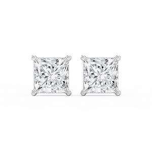 Princess Lab Grown Diamond Hidden Halo Stud Earrings