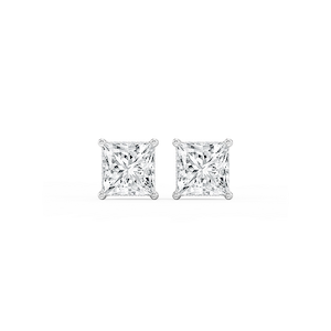Princess Lab Grown Diamond Hidden Halo Stud Earrings