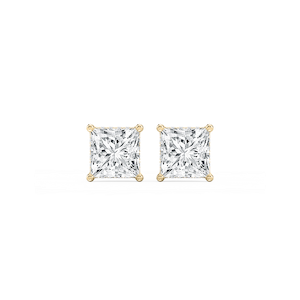 Princess Lab Grown Diamond Hidden Halo Stud Earrings