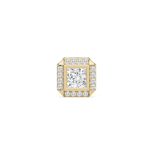 Princess Lab Grown Diamond Halo Single Stud Earring