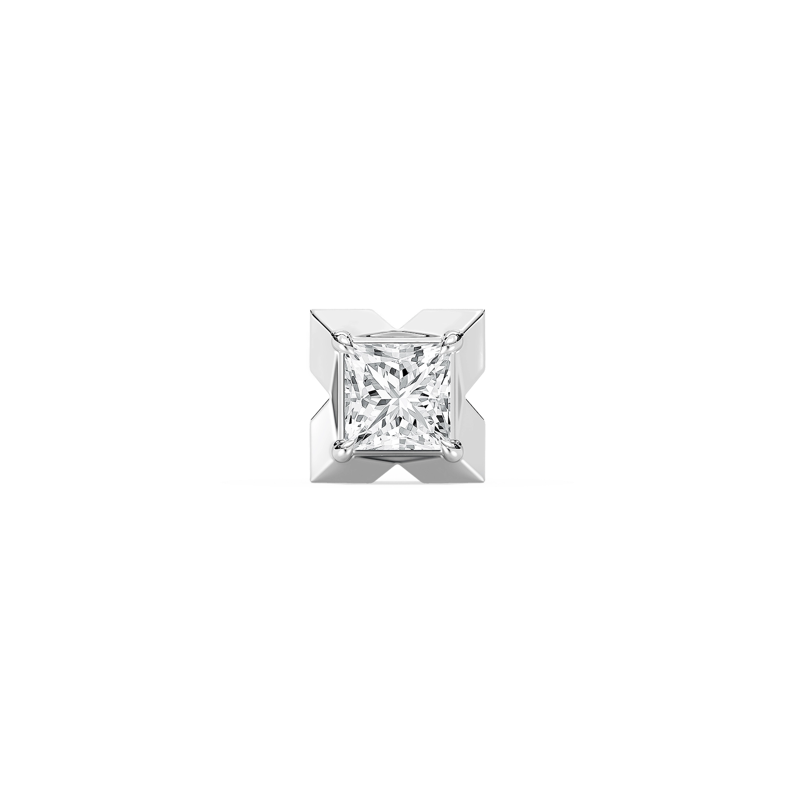Princess Lab Grown Diamond X-Prong Single Stud Earring