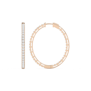 5 ⅓ ctw Princess Lab Grown Diamond Pavé Hoop Earrings