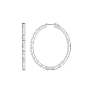 5 ⅓ ctw Princess Lab Grown Diamond Pavé Hoop Earrings