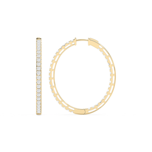 5 ⅓ ctw Princess Lab Grown Diamond Pavé Hoop Earrings