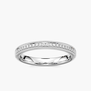 Quimby 1/5 ctw Round Lab Grown Diamond Milgrain Wedding Band