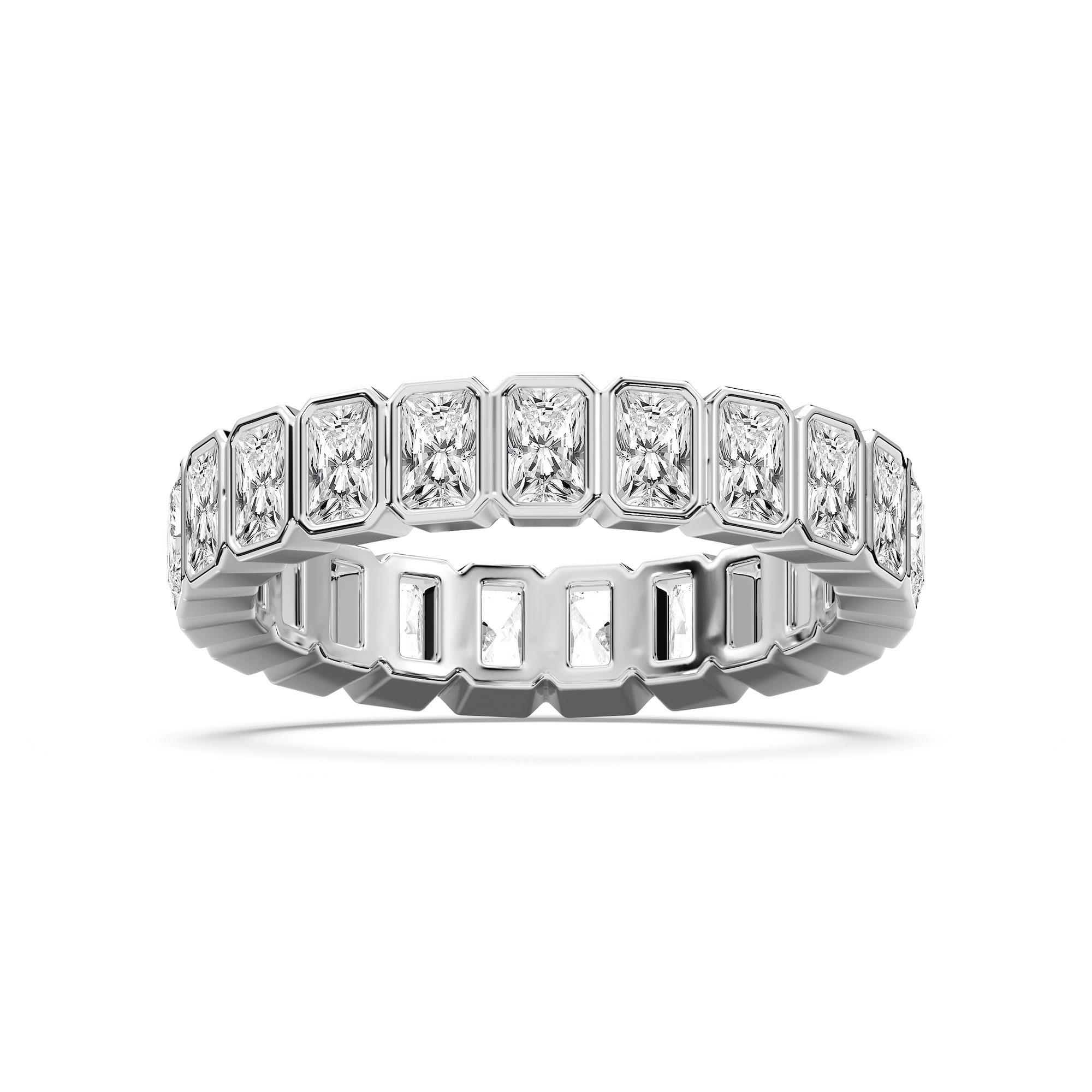 Karter 2 ½ ctw Radiant Lab Grown Diamond Bezel Set Eternity Band