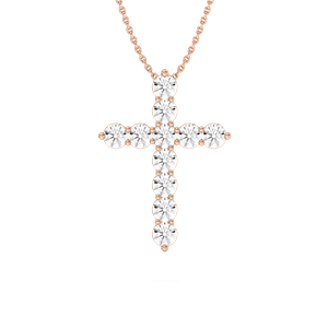 Round Diamond Cross Necklace