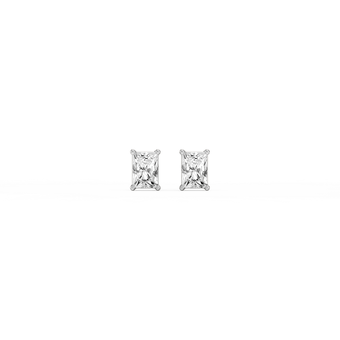 Radiant Lab Grown Diamond Classic Four Prong Stud Earrings