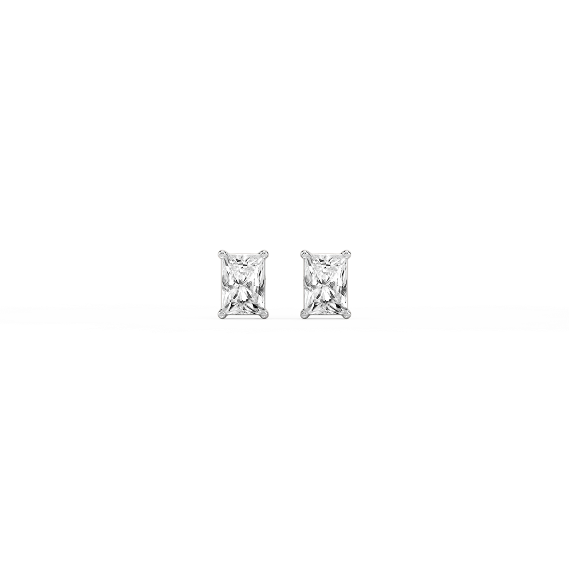Radiant Lab Grown Diamond Classic Four Prong Stud Earrings
