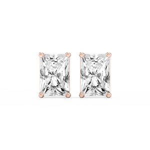 Radiant Lab Grown Diamond Classic Four Prong Stud Earrings