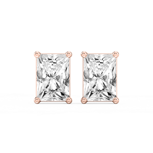 Radiant Lab Grown Diamond Classic Four Prong Stud Earrings