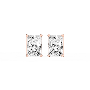 Radiant Lab Grown Diamond Classic Four Prong Stud Earrings