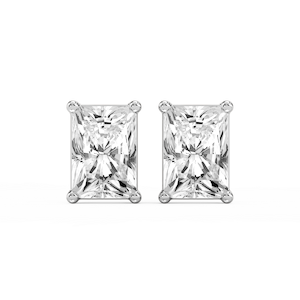 Radiant Lab Grown Diamond Classic Four Prong Stud Earrings