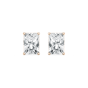 Radiant Lab Grown Diamond Four Prong Stud Earrings