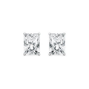 Radiant Lab Grown Diamond Four Prong Stud Earrings