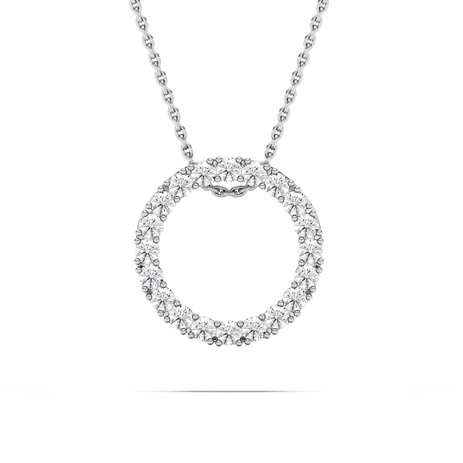 5/8 ctw Round Lab Grown Diamond Radiant Wreath Pendant  - 18 Inches