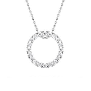 5/8 ctw Round Lab Grown Diamond Radiant Wreath Pendant  - 18 Inches