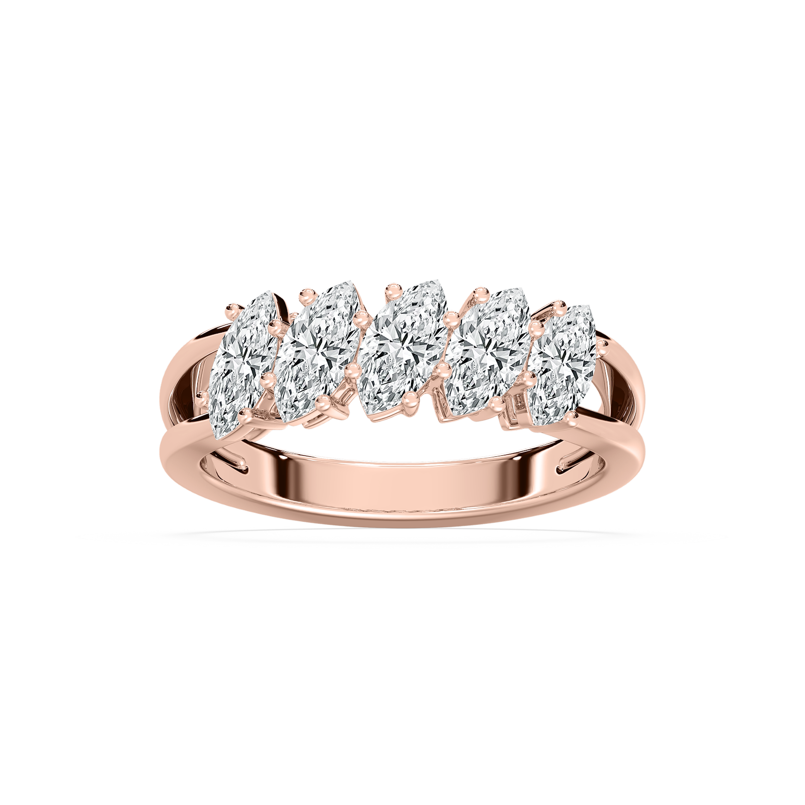 Raina 2 ctw Marquise Lab Grown Diamond Five-Stone Anniversary Band