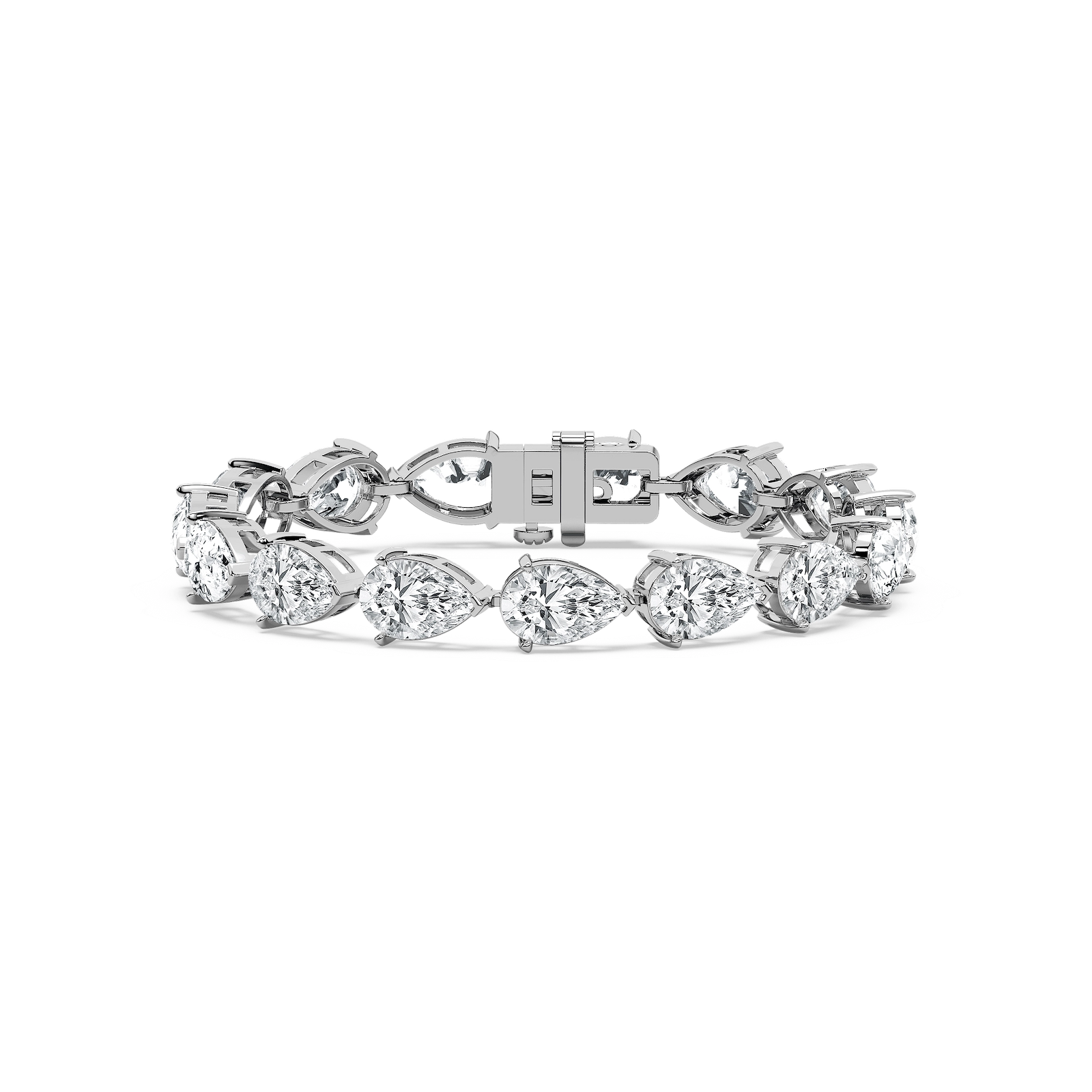 Regal Pear Tennis Bracelet in 14K Rose Gold