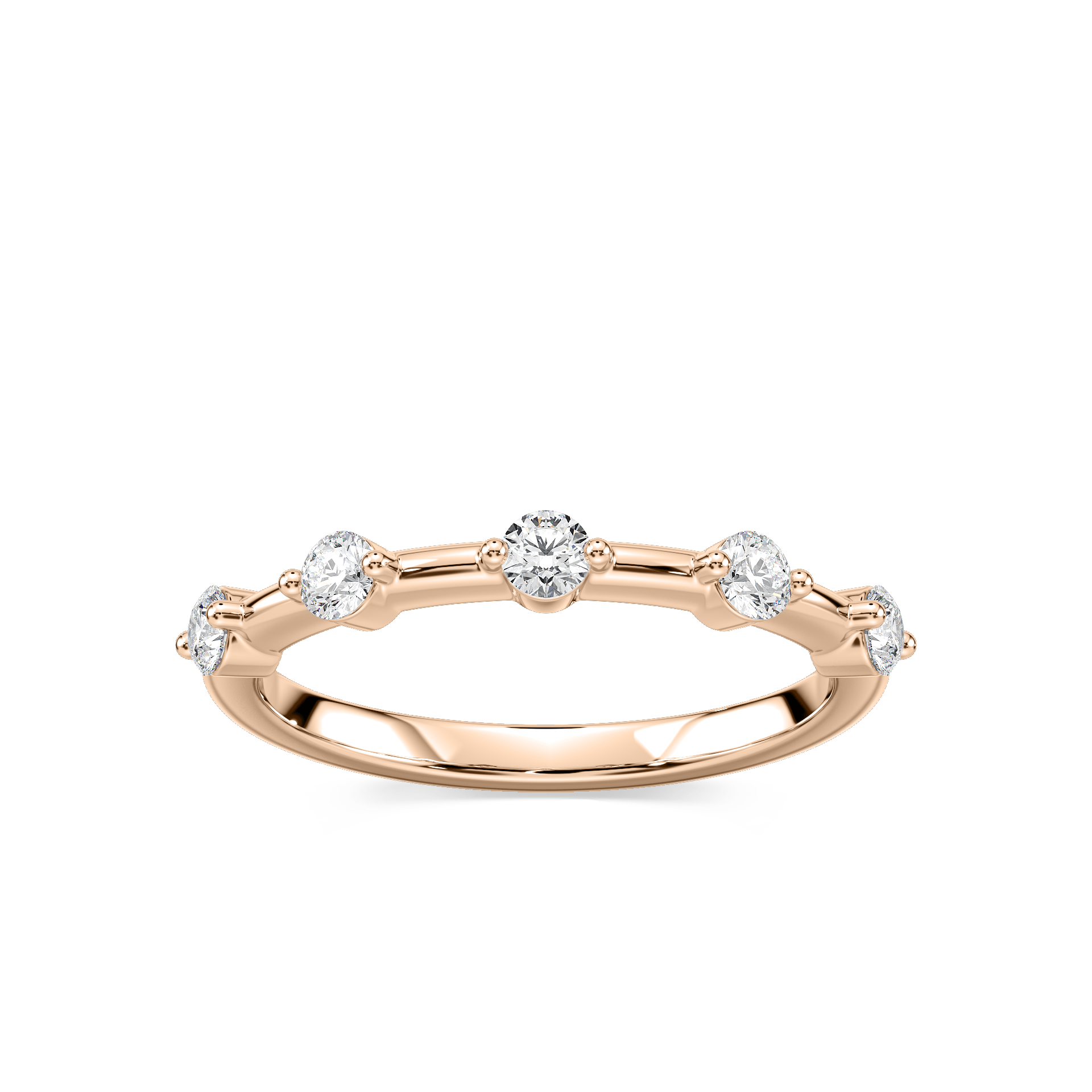 Leah 1/3 ctw Round Lab Grown Diamond Station Anniversary Band