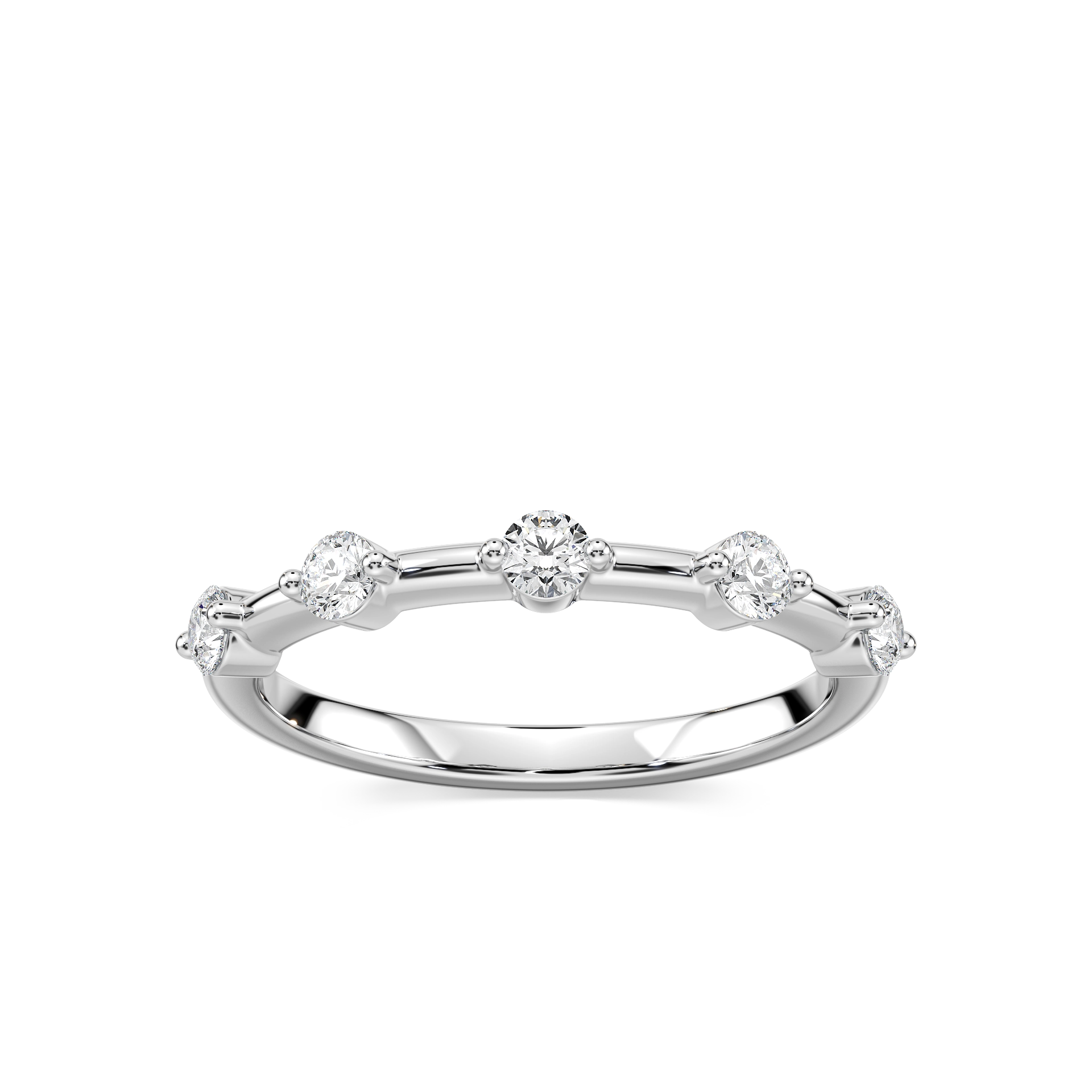 Leah 1/3 ctw Round Lab Grown Diamond Station Anniversary Band