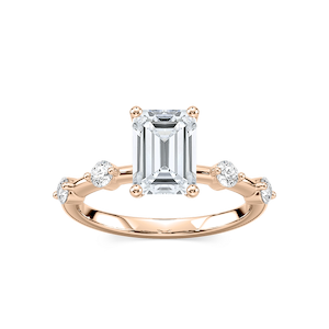 Leah Emerald Lab Grown Diamond SpacedSide Stone Engagement Ring