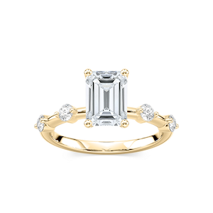 Leah Emerald Lab Grown Diamond SpacedSide Stone Engagement Ring