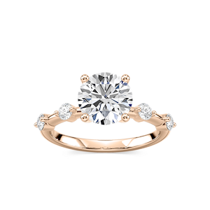 Leah Round Lab Grown Diamond SpacedSide Stone Engagement Ring