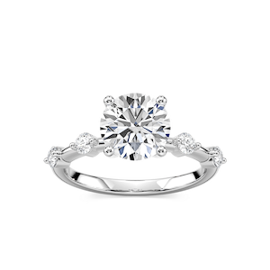 Leah Round Lab Grown Diamond SpacedSide Stone Engagement Ring