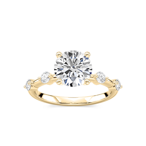 Leah Round Lab Grown Diamond SpacedSide Stone Engagement Ring