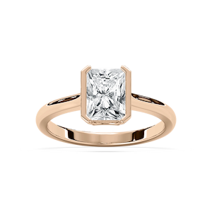 Reyna 2 ³⁄₄ ctw Radiant Lab Grown Diamond Semi Bezel Solitaire Engagement Ring