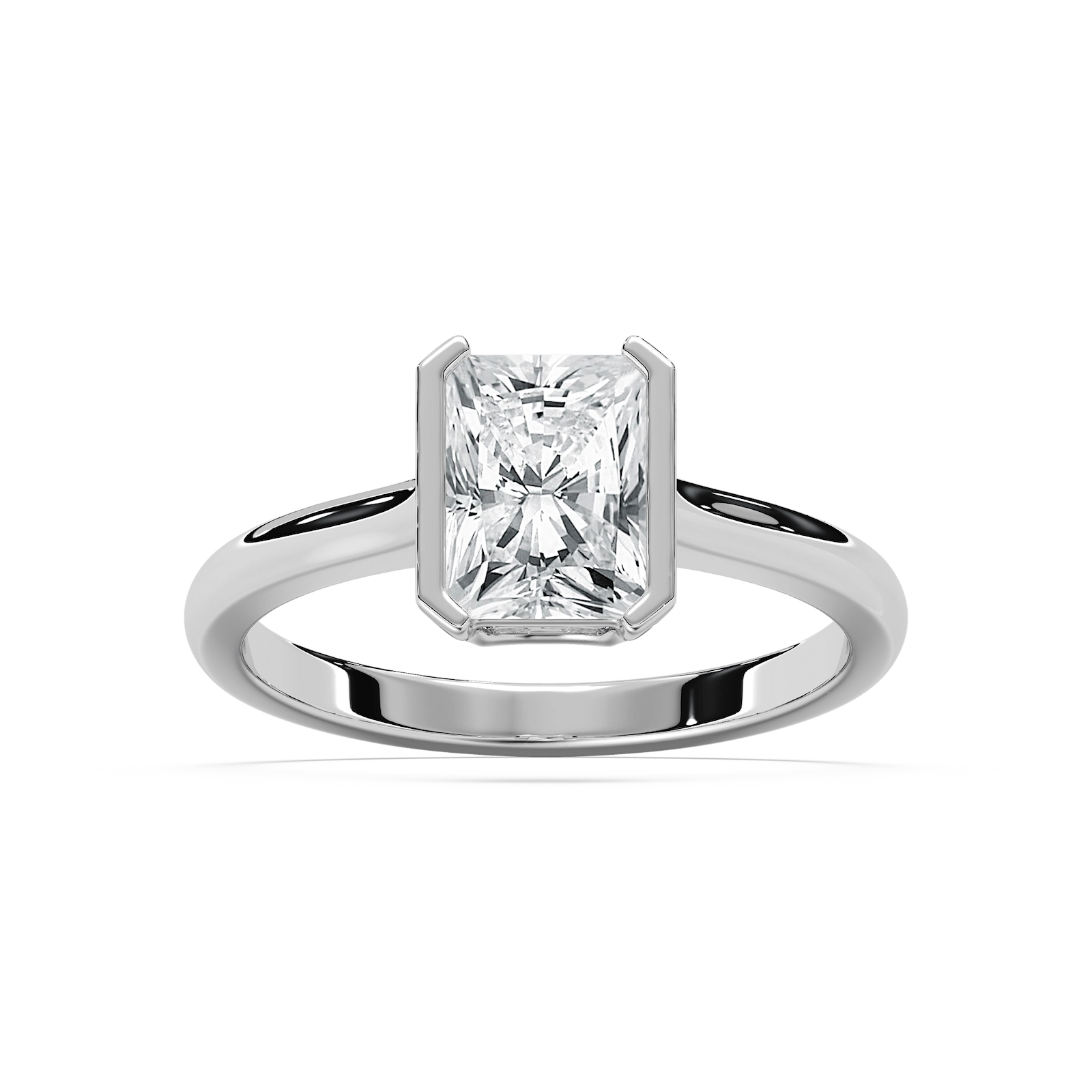 Reyna Semi Bezel Engagement Ring in Rose Gold