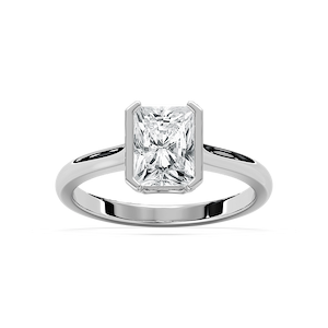 Reyna 2 ³⁄₄ ctw Radiant Lab Grown Diamond Semi Bezel Solitaire Engagement Ring